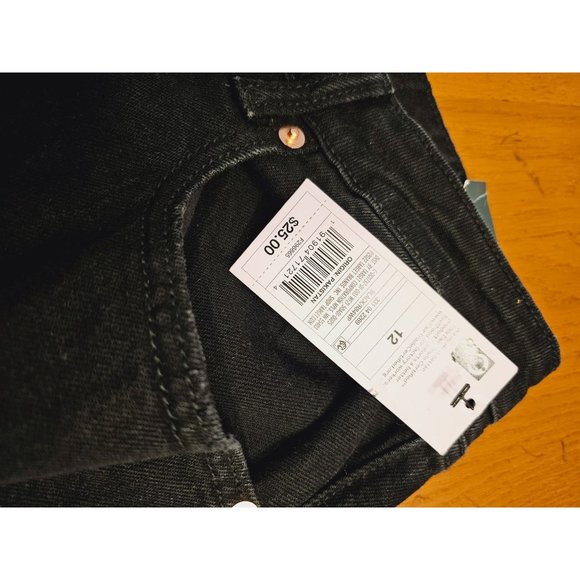 Wild Fable wide leg Jeans size 12 distressed washed out black New - Picture 6 of 10